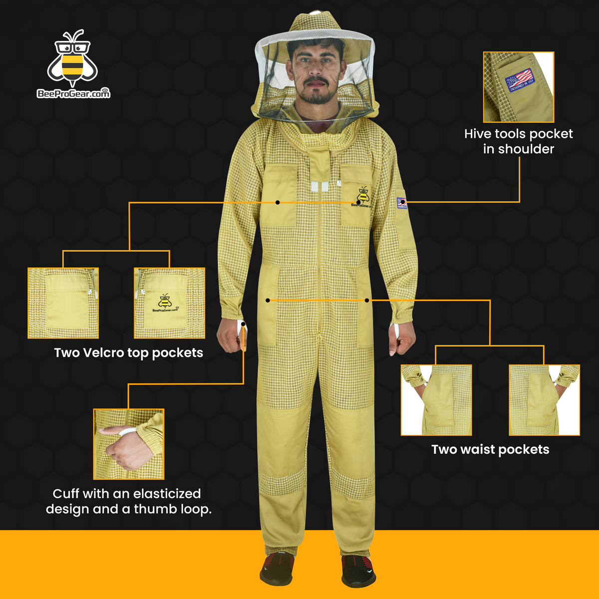 Brutul high quality Bee 3 layer Beekeeper Suit