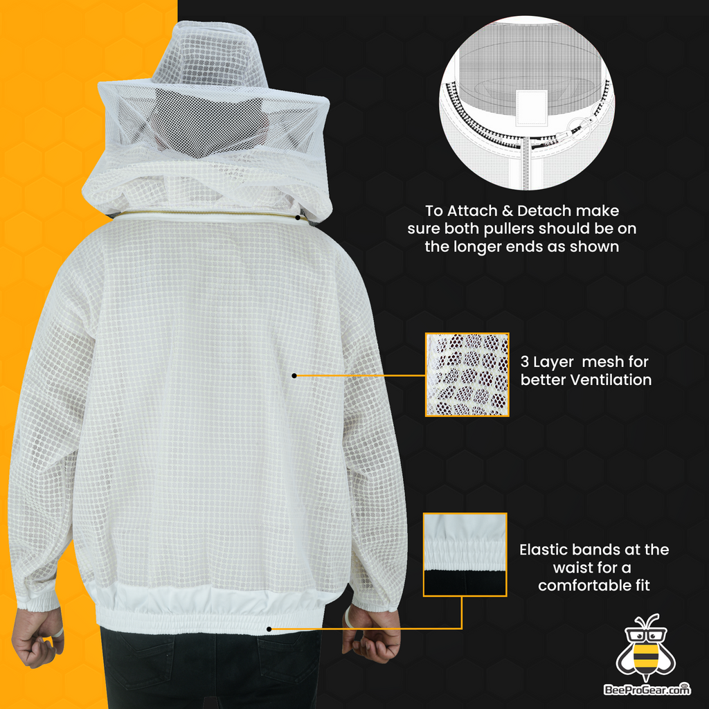Khaki 3-Layer Mesh Beekeeping Jacket | Ultra-Cool & Sting-Proof Khaki 3-Layer Mesh Beekeeping Jacket | Ultra-Cool & Sting-Proof